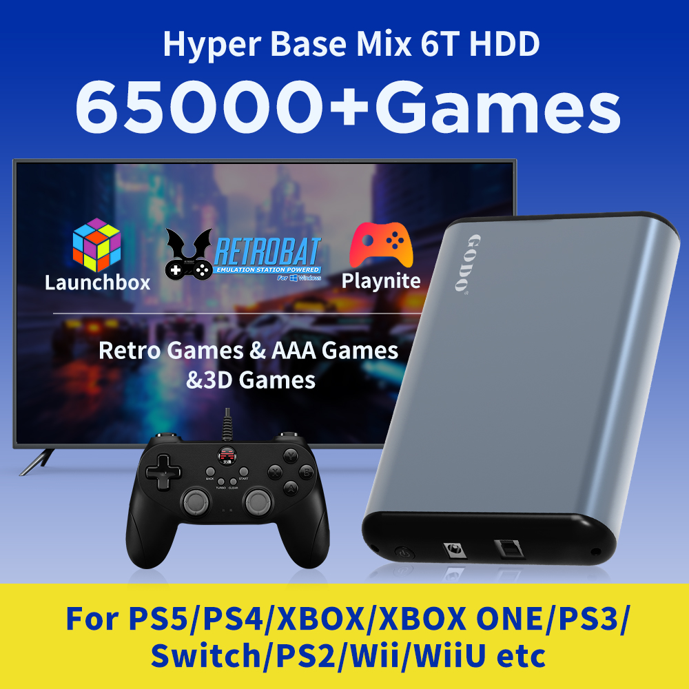 Retro Gaming Hdd - JMachen-sistema HDD portátil para juegos, consola