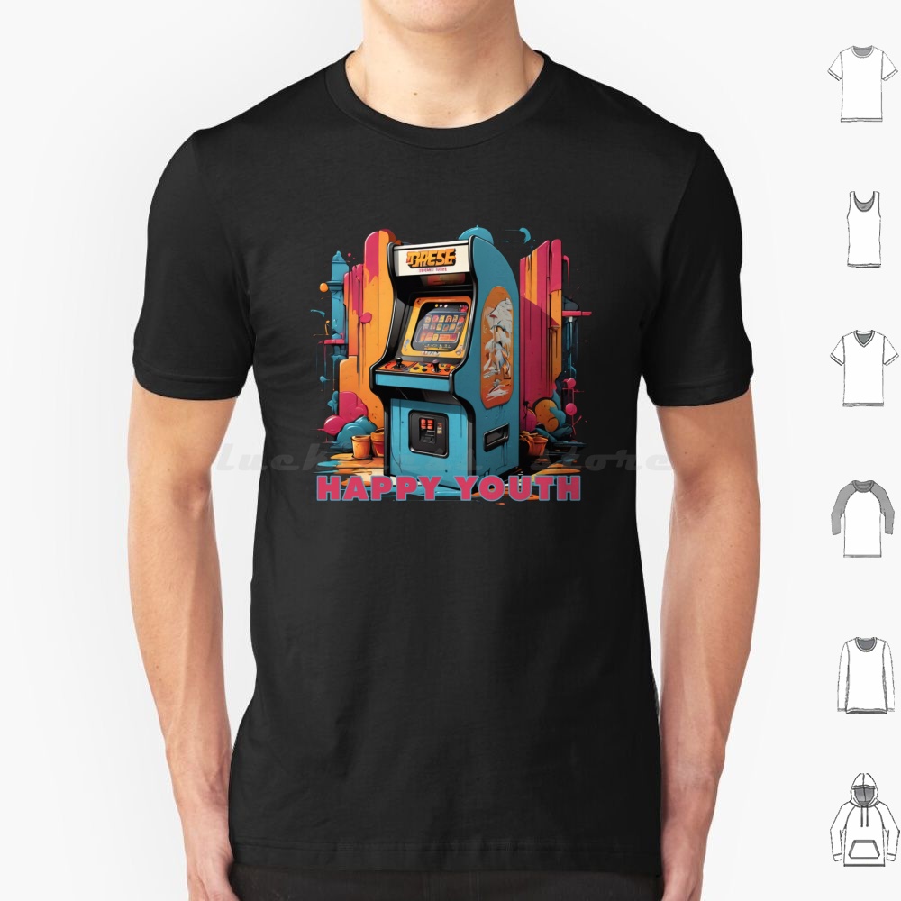 Retro Gaming Gamestop - Camiseta Happy Youth-Arcade para hombres, mujeres