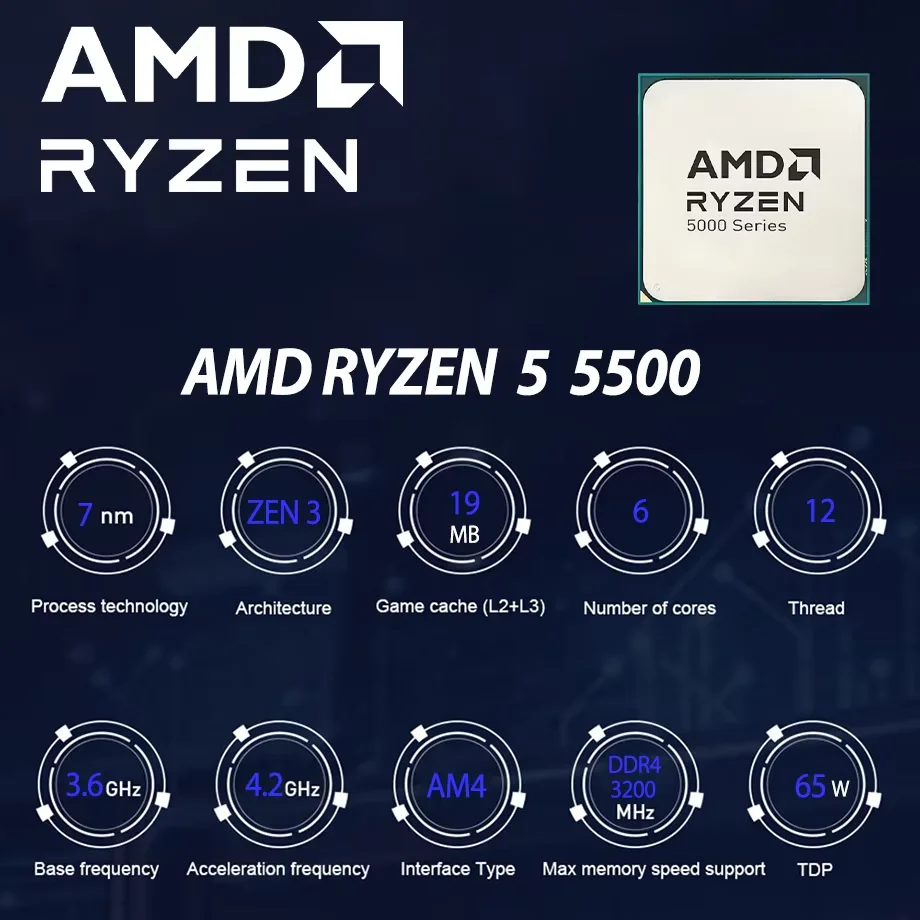Procesador AMD Ryzen 5 5500 R5 - Amd Cpu Ryzen 5 reseña y precio