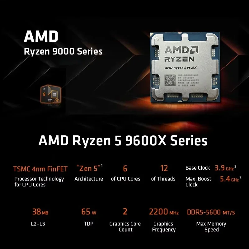 AMD Ryzen 5 9600X 100% AMD R5  - Amd Cpu Ryzen 5 reseña y precio